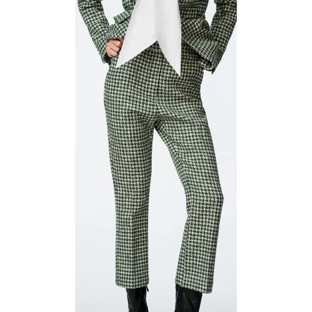 NWT ZARA TWEED STRUCTURED MINI FLARE PANTS - Picture 4 of 9